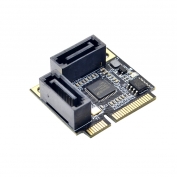 Плата расширения H1111Z Mini PCI-E PCI Express на 2 порта SATA 3,0, конвертер SSD HDD SATA3, контроллер, плата расширения SATA мультипликатор - 1