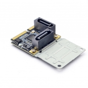 Плата расширения H1111Z Mini PCI-E PCI Express на 2 порта SATA 3,0, конвертер SSD HDD SATA3, контроллер, плата расширения SATA мультипликатор - 2